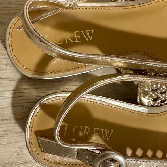 J Crew Gold Woven Slingback Flats Size 8 - NEW - Picture 6 of 13